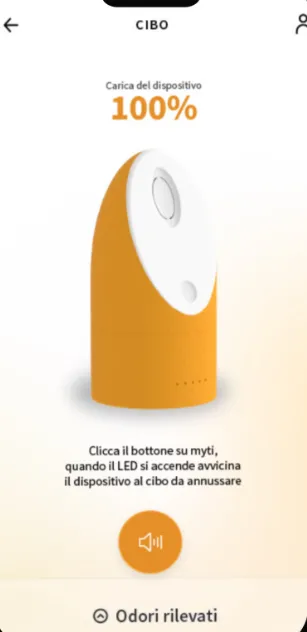 Myti — Schermata del device cibo